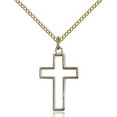 thumbnail image 1 of Gold Filled Cross Pendant 7/8 x 1/2 inches with Gold Filled Lite Curb Chain, 1 of 1