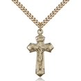 thumbnail image 1 of Gold Filled Crucifix Pendant 1 1/8 x 5/8 inches with Heavy Curb Chain, 1 of 1