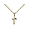 thumbnail image 1 of Gold Filled Crucifix Pendant 1/2 x 1/4 inches with Gold Filled Lite Curb Chain, 1 of 1
