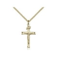 thumbnail image 1 of Gold Filled Crucifix Pendant 7/8 x 1/2 inches with Gold Filled Lite Curb Chain, 1 of 1