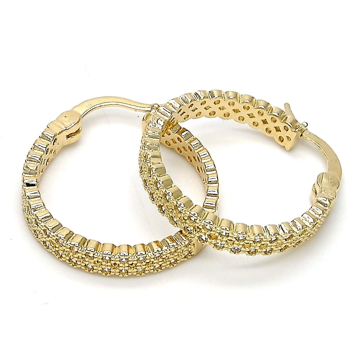 Gold nugget hoop earrings deals