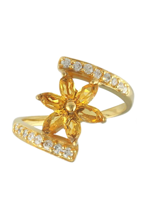 Gold Filled Latest Jewelry Citrine Hydro Quartz Gemstone Ring