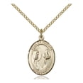 thumbnail image 1 of Gold Filled Our Lady of Star of the Sea Pendant 3/4 x 1/2 inches with Gold Filled Lite Curb Chain, 1 of 7