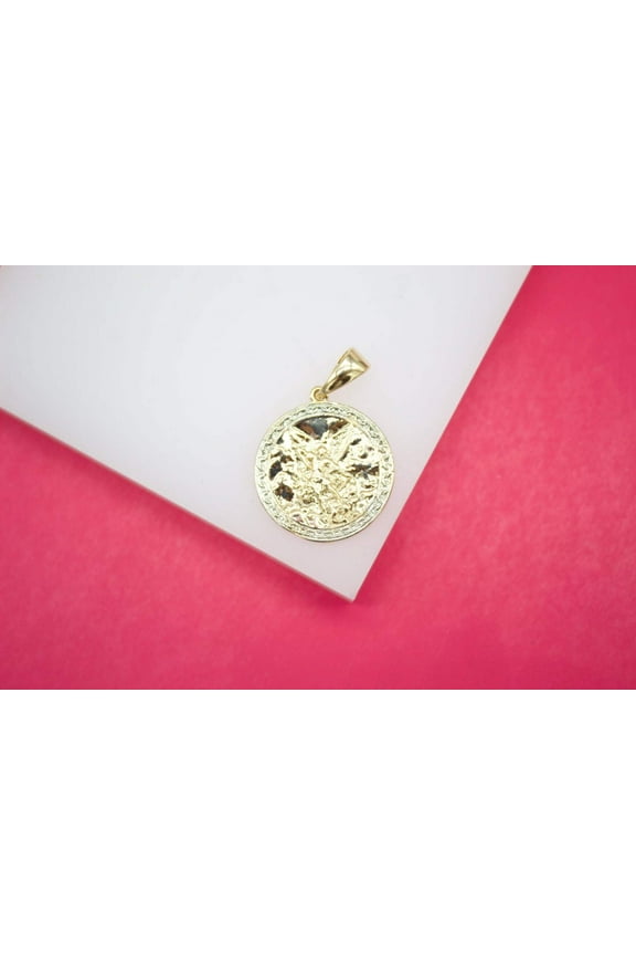 Gold Filled Saint Michael Archangel Guardian Angel Pendant (A95)