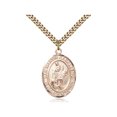 thumbnail image 1 of Gold Filled San Martin Caballero Pendant 1 x 3/4 inches with Heavy Curb Chain, 1 of 1
