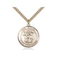 thumbnail image 1 of Gold Filled San Miguel Arcangel Pendant 1 x 5/8 inches with Heavy Curb Chain, 1 of 1