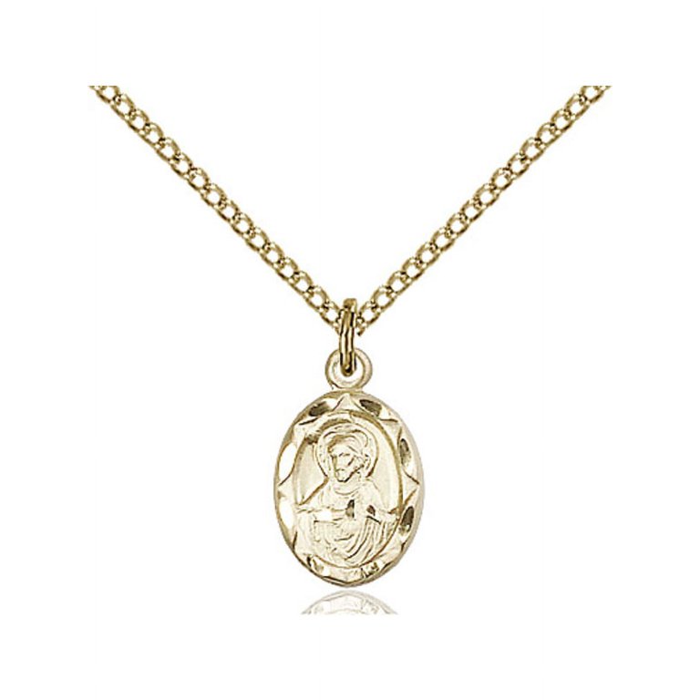 Gold Filled Scapular Pendant 1/2 x 1/4 inches with Gold Filled