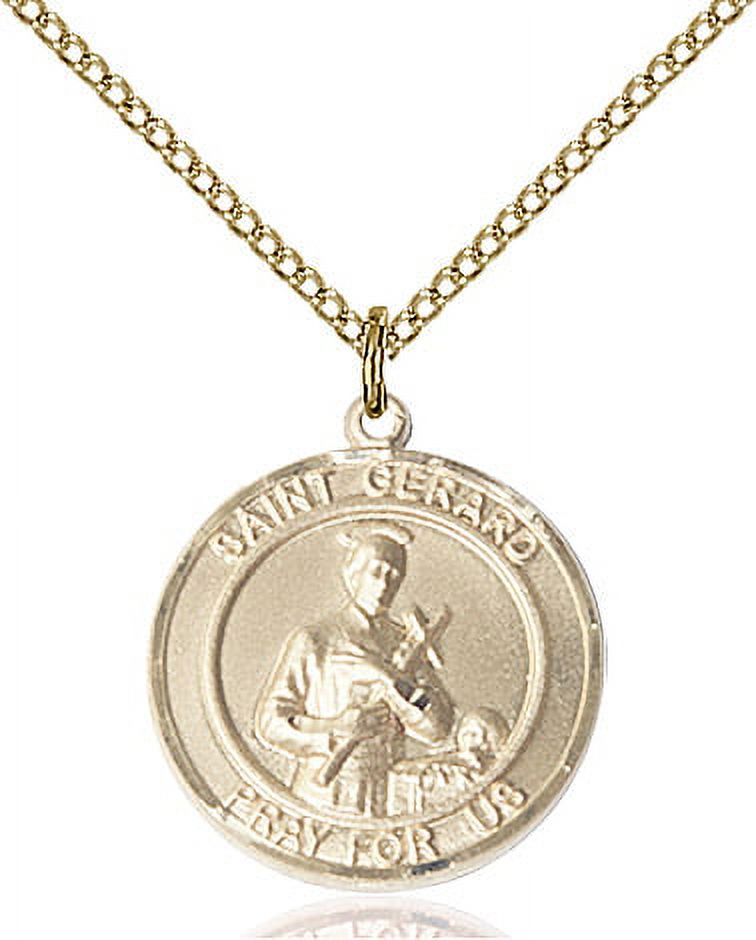 Gold Filled St. Gerard Pendant 3/4 x 5/8 inches with 18 inch Gold ...
