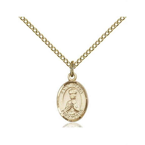 Gold Filled St. Henry II Pendant 1/2 x 1/4 inches with Gold Filled Lite Curb Chain