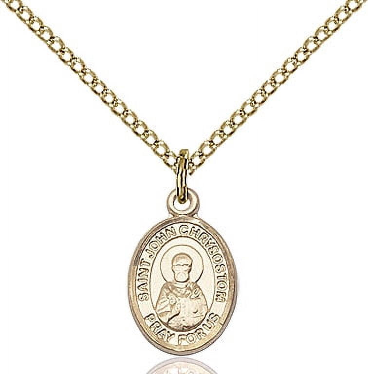 Gold Filled St. John Chrysostom Pendant 1/2 x 1/4 inches with Gold ...