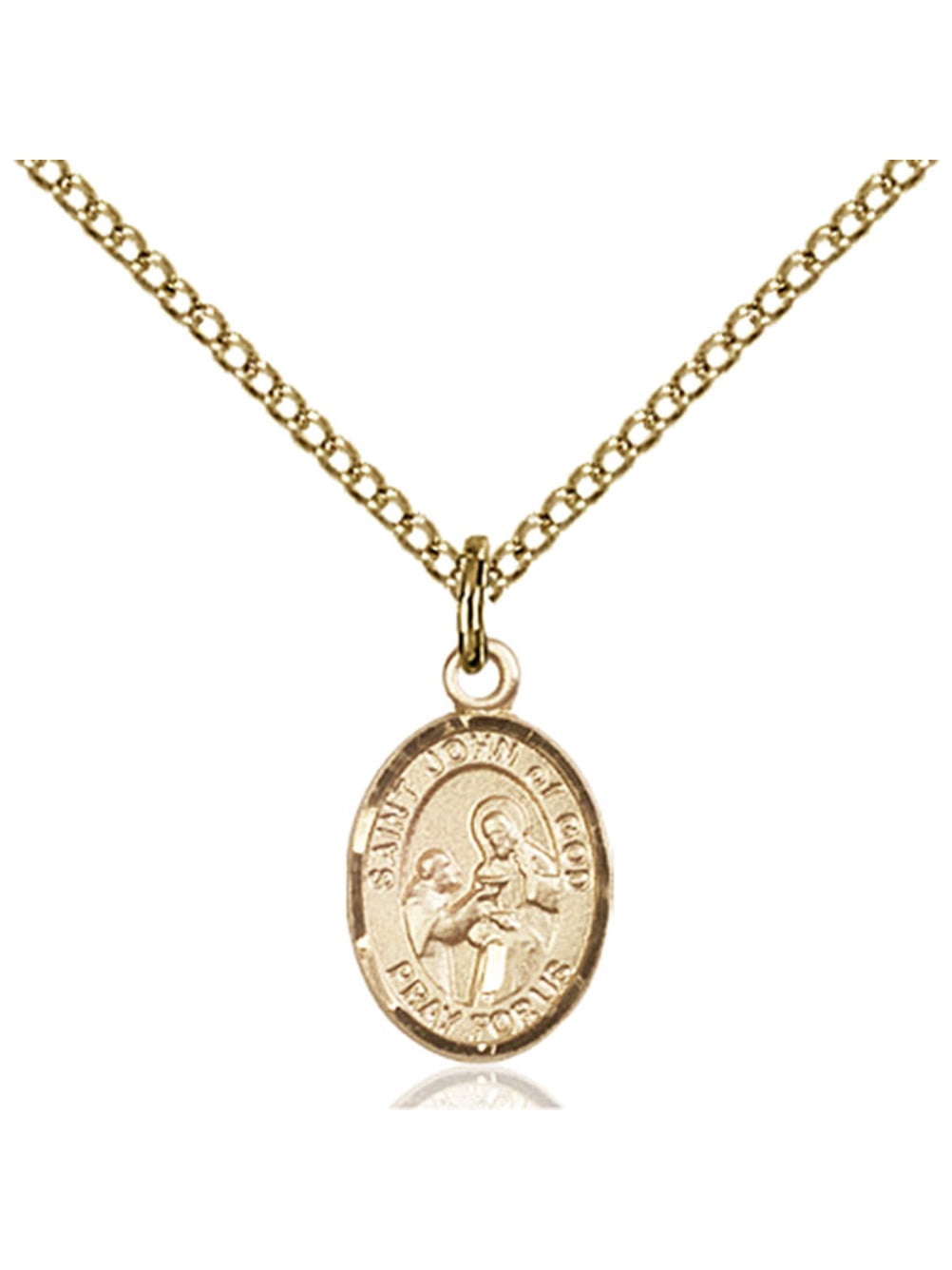 Gold Filled St. John of God Pendant 1/2 x 1/4 inches with Gold Filled ...