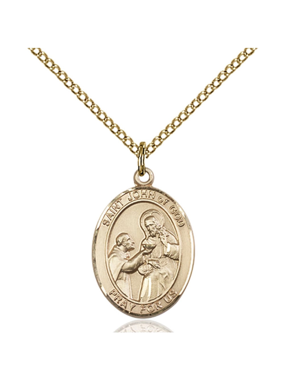 Gold Filled St. John of God Pendant 3/4 x 1/2 inches with Gold Filled ...