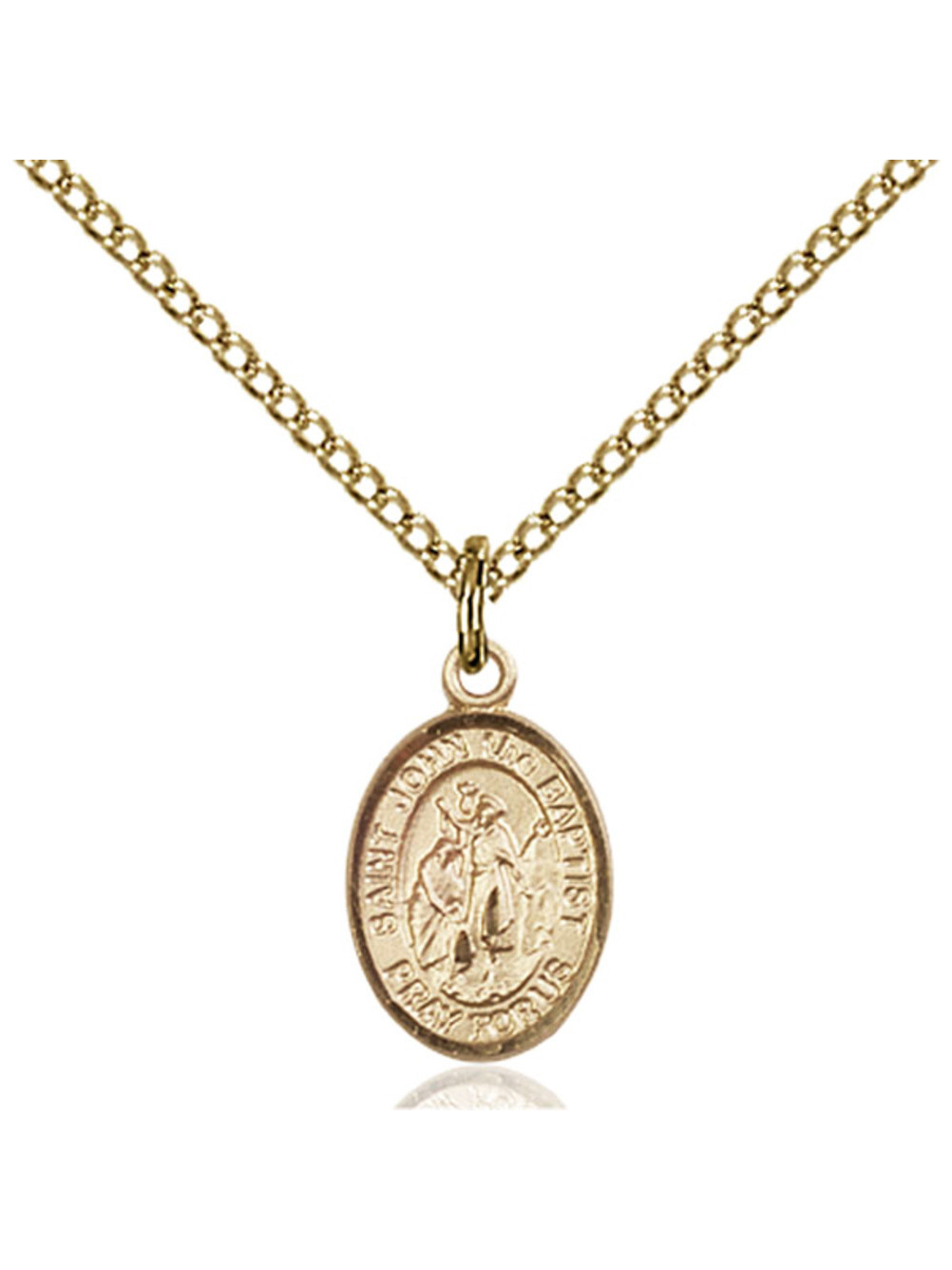 Gold Filled St. John the Baptist Pendant 1/2 x 1/4 inches with Gold ...