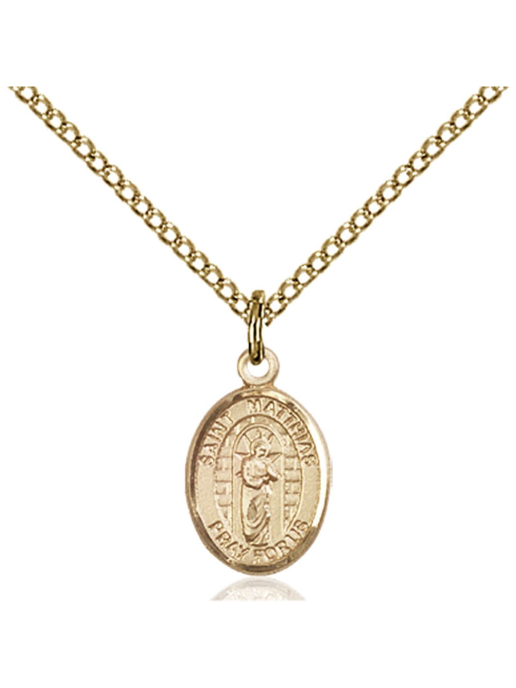 Gold Filled St. Matthias the Apostle Pendant 1/2 x 1/4 inches with Gold ...