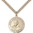 thumbnail image 1 of Gold Filled St. Maximilian Kolbe Pendant 1 x 5/8 inches with Heavy Curb Chain, 1 of 1