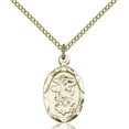 thumbnail image 1 of Gold Filled St. Michael the Archangel Pendant 3/4 x 3/8 inches with Gold Filled Lite Curb Chain, 1 of 1