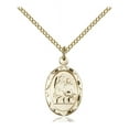 thumbnail image 1 of Gold Filled St. Raphael the Archangel Pendant 3/4 x 3/8 inches with Gold Filled Lite Curb Chain, 1 of 1