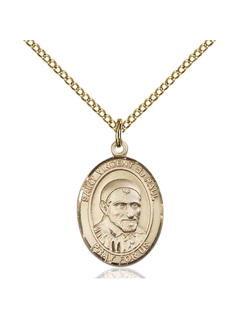 Gold Filled St. Vincent De Paul Pendant 3/4 x 1/2 inches with Gold ...