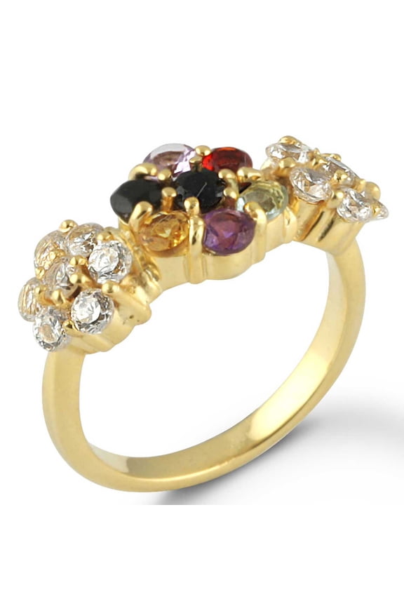 Gold Filled Women Jewelry Multi Hydro Quartz Gemstone Ring