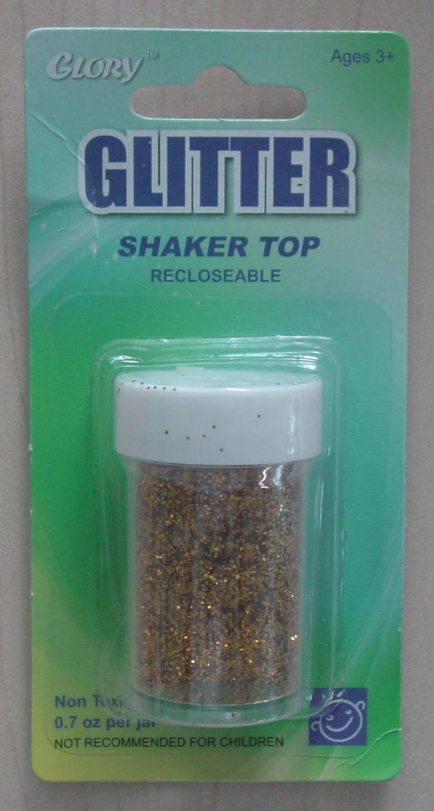 Gold Fine Cut Glitter, carded, .5oz, shaker jar, CASE PACK of 48