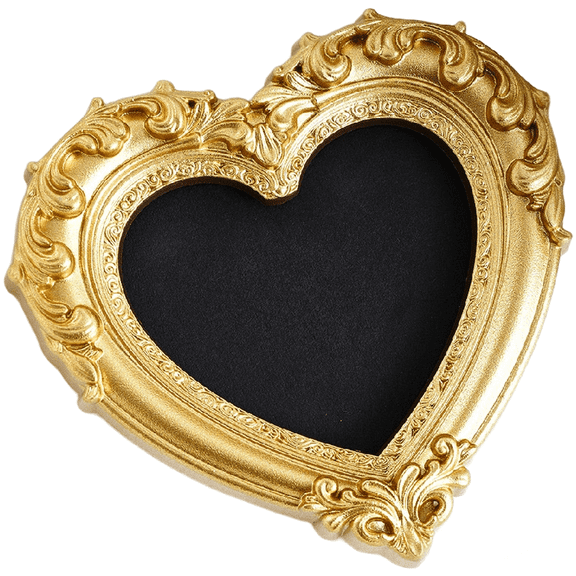 Gold Finish Resin Fridge Magnet Photo Frame 4.72 in Square for Home and Office