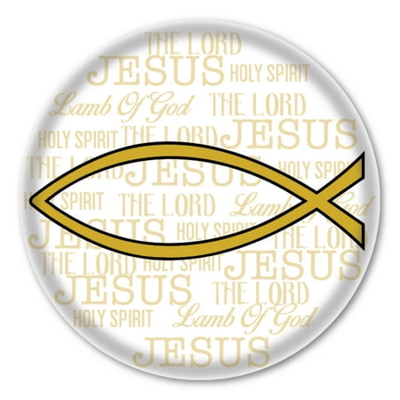 Gold Fish Circle Button with Pin Back