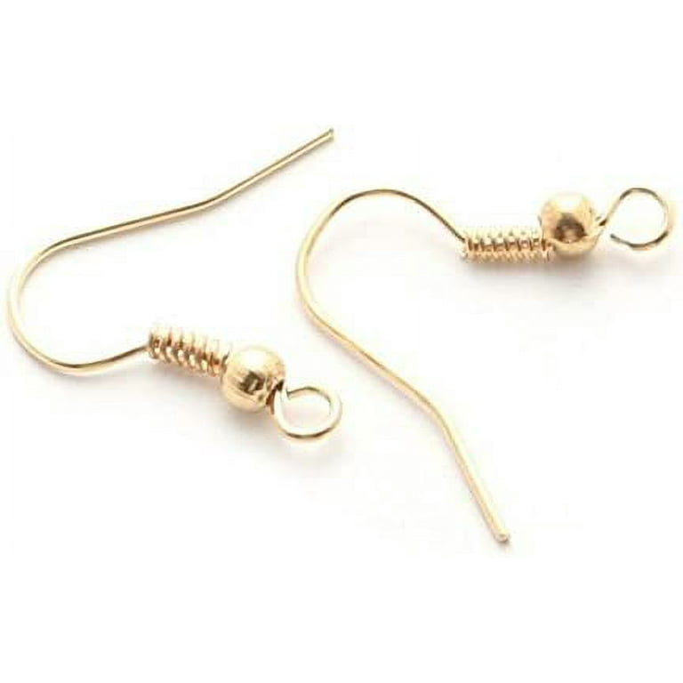 Gold Fish Hook Earring Findings Ear Wires for Jewelry Making