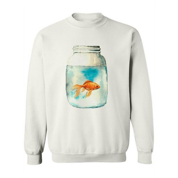 Gold Fish In Glass Jar Sweatshirt Women -Image by Shutterstock, Female 5X-Large