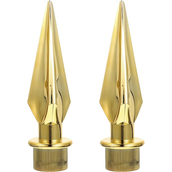 Set of 2 Golden Plastic Flagpole Toppers for Indoor and Outdoor Use, Decorative and Elegant Design Accessories
