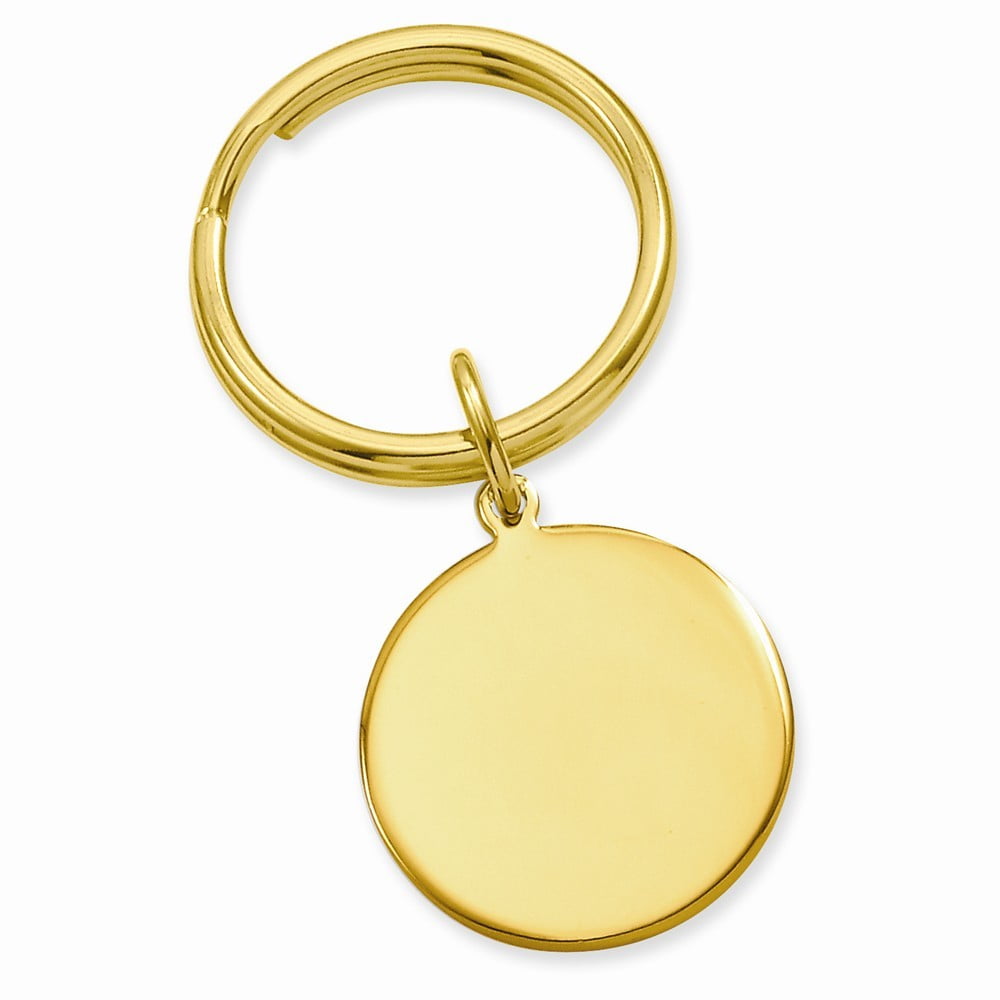 Gold-Flashed Polished Round Key Ring - .2 Grams