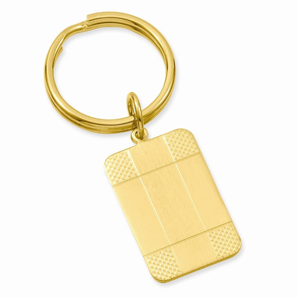 Sharp Key Ring Gold-Flashed Satin Patterned Corner Key Ring - .2 Grams - Walmart.com