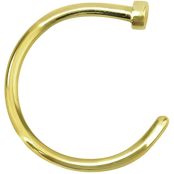 Gold Flat Disc Nose Hoop 316L Surgical Steel Rings (Various Sizes)