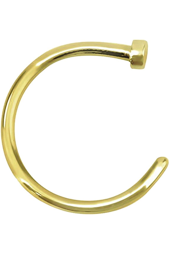 Gold Flat Disc Nose Hoop 316L Surgical Steel Rings (Various Sizes)
