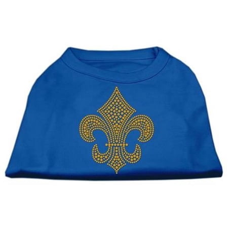 Gold Fleur de Lis Rhinestone Shirts Blue Sm - 10