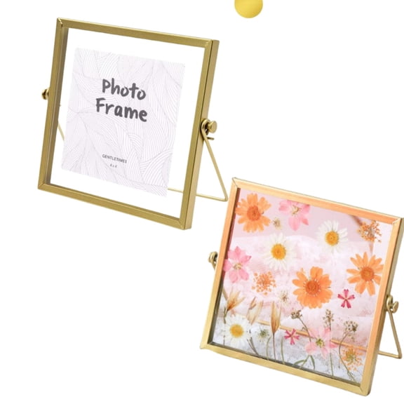 Gold Floating Picture Frame Set of 2,For Picture 4x4, 3.5x5, 2x3, Tabletop Photo Frames, Frame Gift For Thanksgiving, Birthday or Wedding