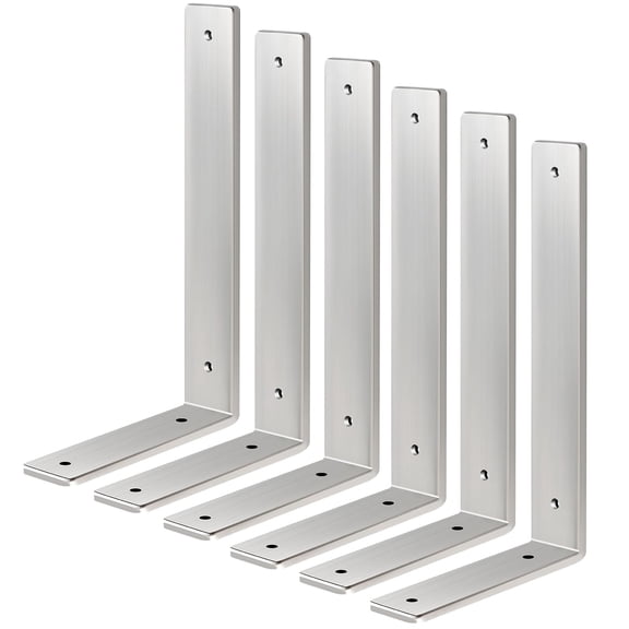 Gold Floating Shelf Bracket 10 Inch, 8 Pack Heavy Duty Shelf Brackets, Wall Shelf Bracket for DIY Decorative with Mounting Hardware