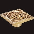 Gold Floor Drain 10*10cm Shower Square Deodorization Type Bathroom