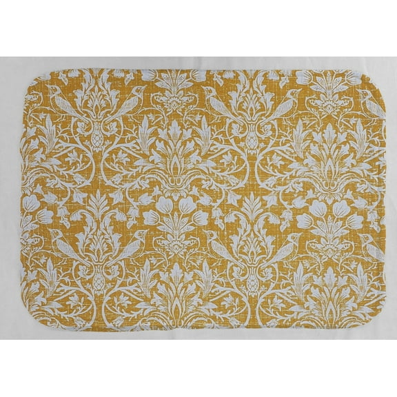 Gold Floral Damask Dish Drying Mat by Penny's Needful Things (Gray)