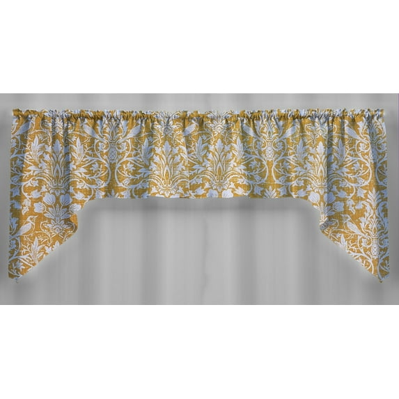 Gold Floral Damask Swag Panels by Penny's Needful Things (Set of 2) 36 Inch Long Swag Panels LINED
