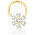 thumbnail image 1 of Gold Floral Elegance Diamond Nose Pin, 1 of 8