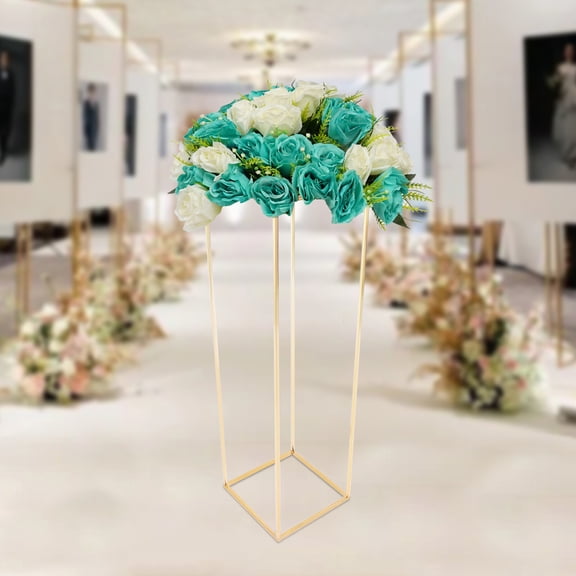 Gold Flower Floor Stand,Metal Column Stand Flower Arrangement,Floor Vase Table Centerpieces for Reception,Geometric Flower Rack,Column Display Stand,for Wedding Party Dinner
