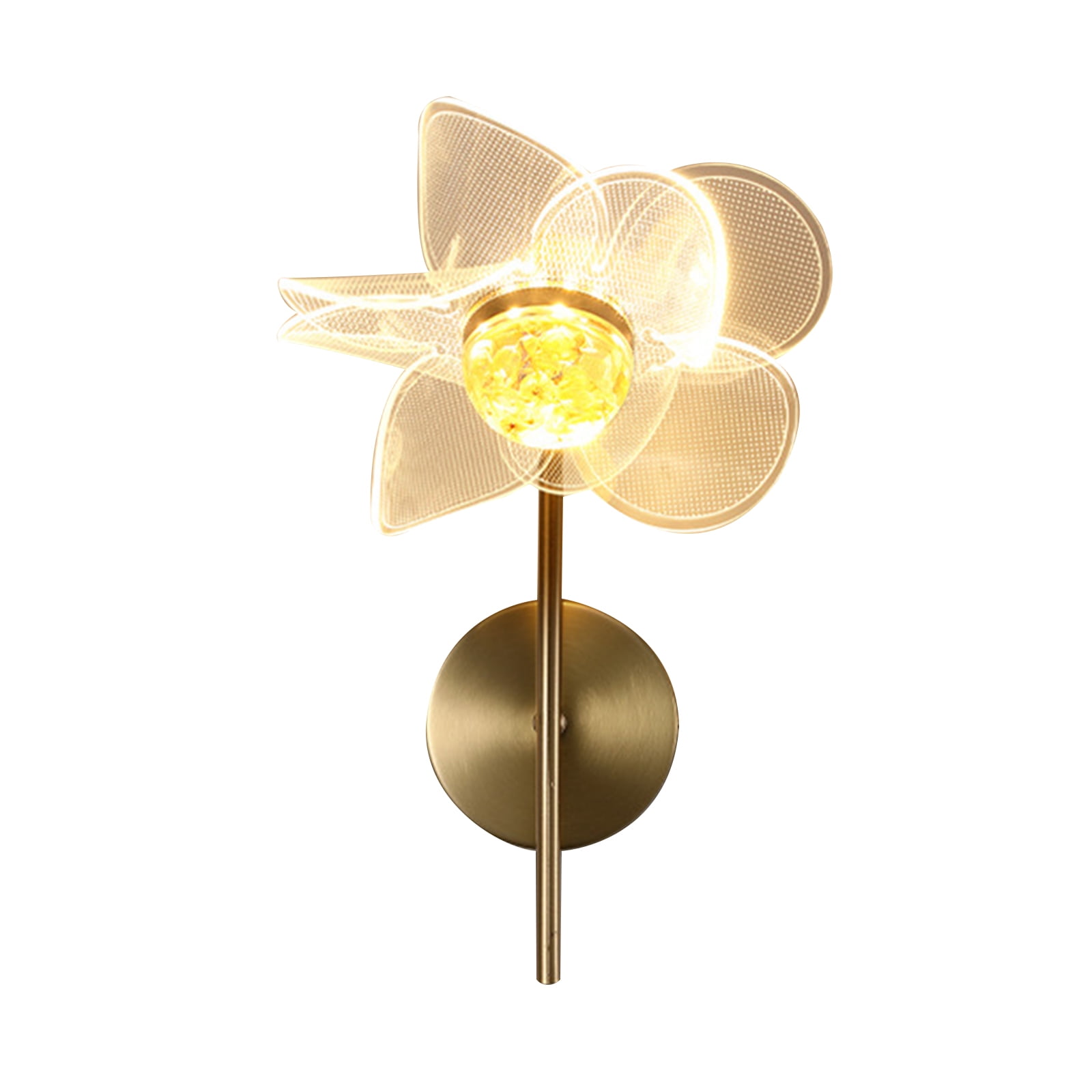 Gold Flower Wall Lamp,Acrylic Led Lights Wall Sconce,FlowerShaped