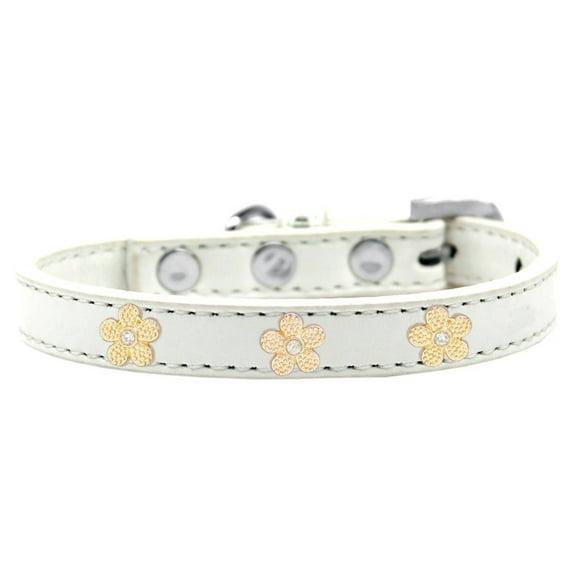 Dog, Puppy Pet Widget Collar, "Gold Flower"