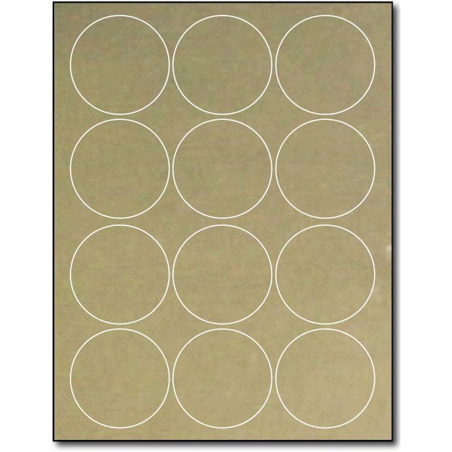 Gold Foil 2 1/2" Round Labels for Laser Printers 10 Sheets / 120