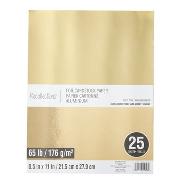 8.5" x 11" Gold Foil Cardstock Paper by Recollections - Acid and Lignin Free Paper for Scrapbooks - Arts & Crafts - 25 Sheets
