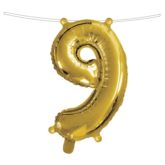 Gold Foil 9 Number Balloon