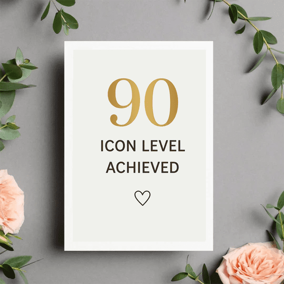 Gold Foil Achievement Greeting Card for Icon Level Celebration