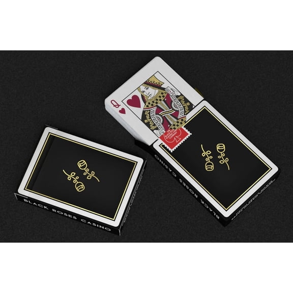 Gold Foil Black Roses Casino Playing Cards by Daniel Schneider