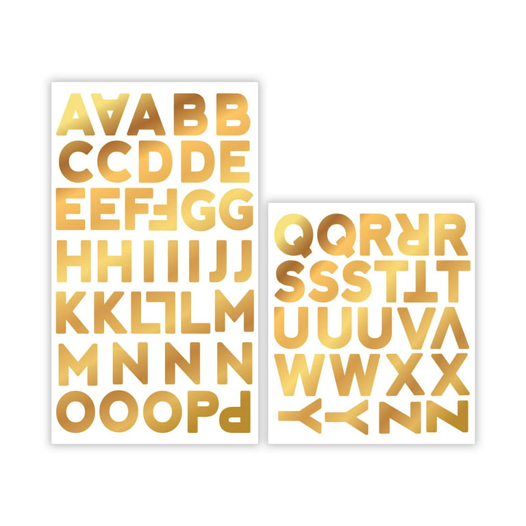 Franklin Alphabet Stickers, Gold Foil, 5 3/4 inches, 42 Stickers, Mardel