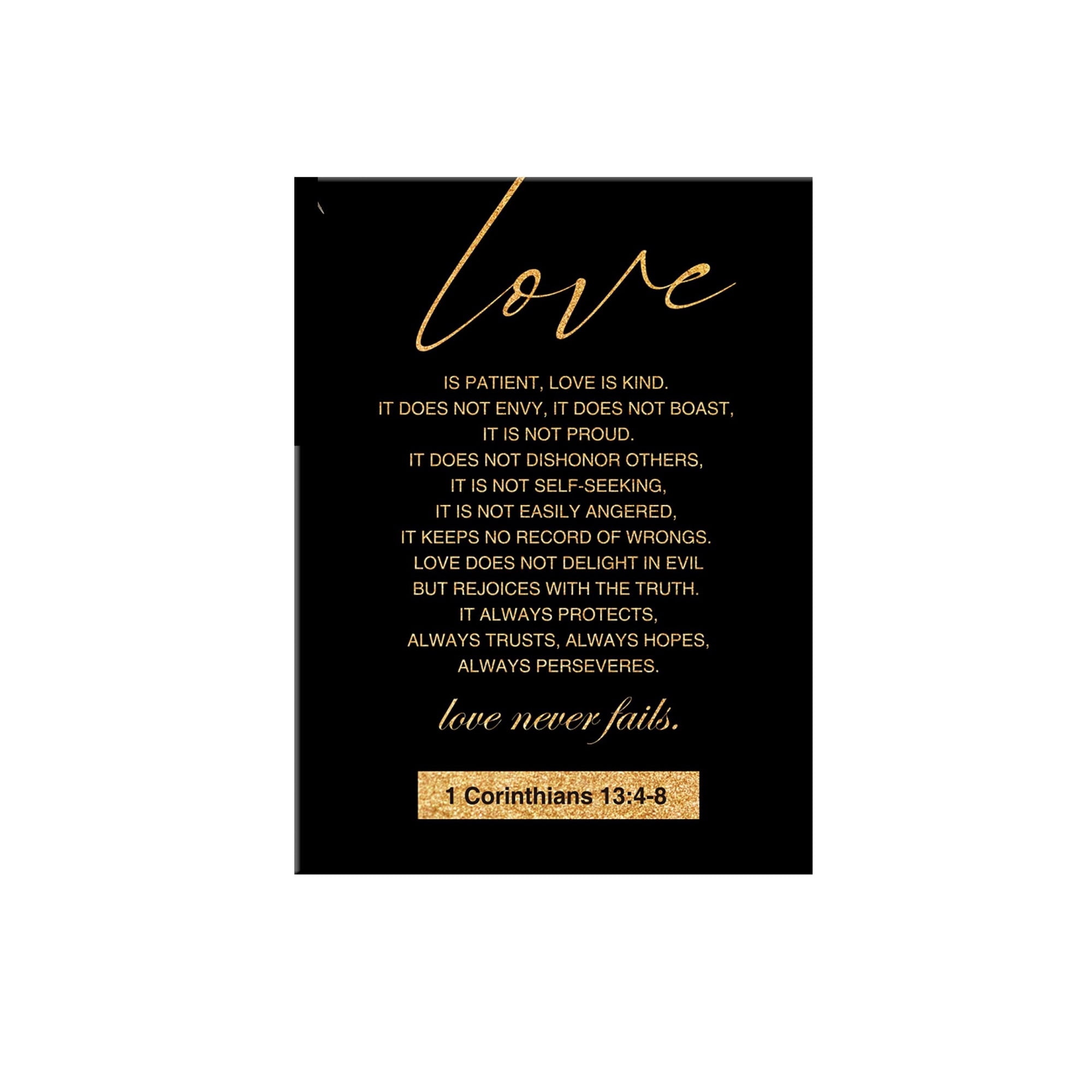 Gold Foil Canvas Wall Art Motivational Love is Patient Love is Kind 1 ...